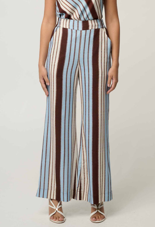 Willow Linen Viscose Pant in Iridescent Stripe