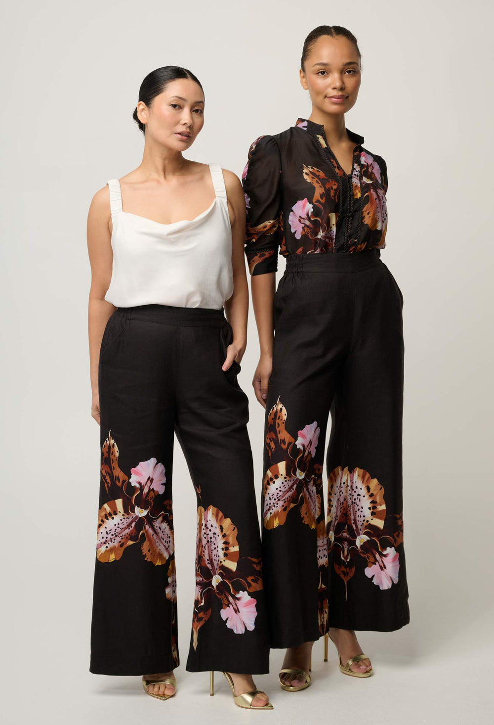 UNDER 5'4 Willow Linen Viscose Pant in Sunset Orchid