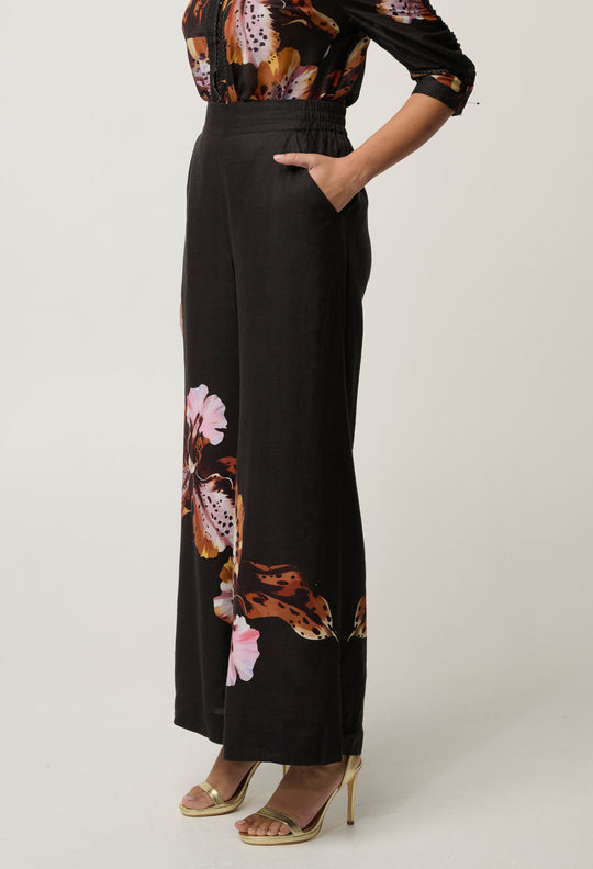 Willow Linen Viscose Pant in Sunset Orchid
