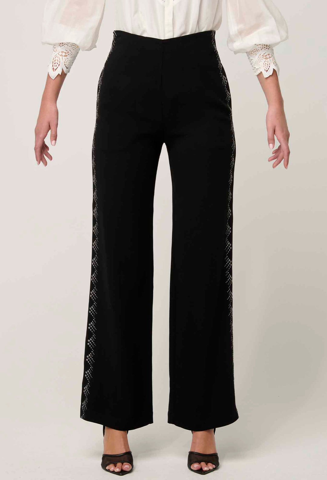 Elvira Viscose Stretch Crepe Pant in Onyx