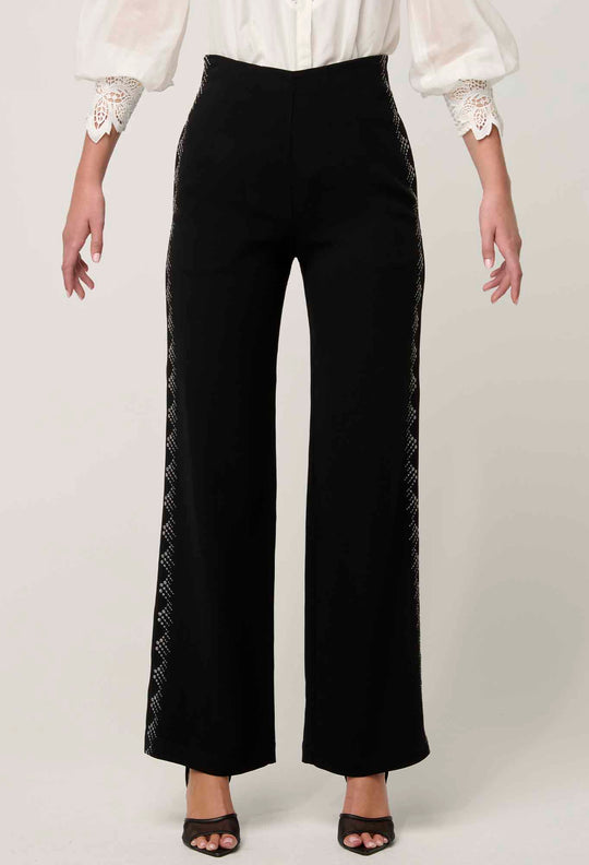 Elvira Viscose Stretch Crepe Pant in Onyx