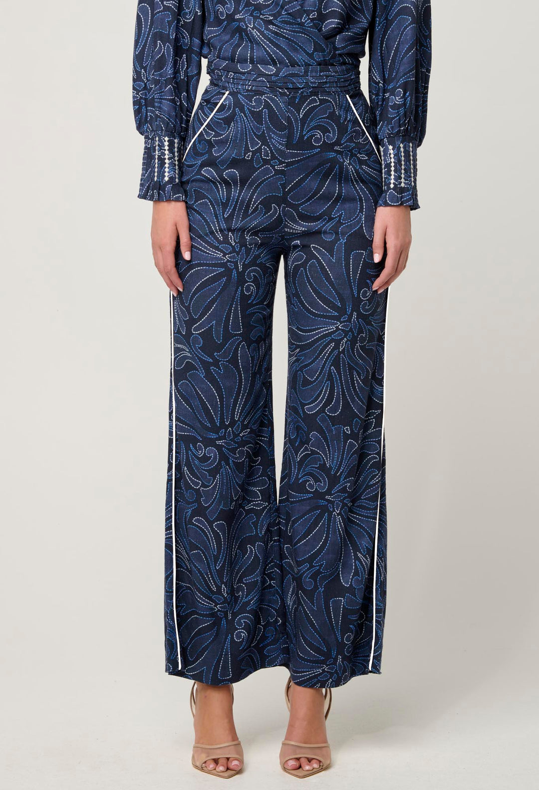 OnceWas Merida Linen Viscose Pant in Altamira