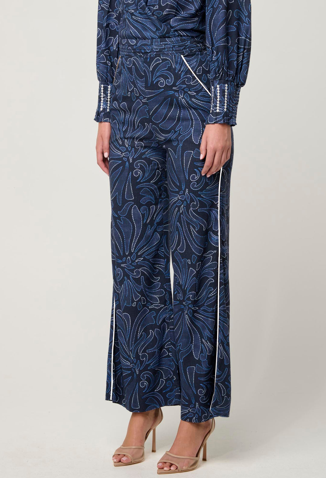 OnceWas Merida Linen Viscose Pant in Altamira
