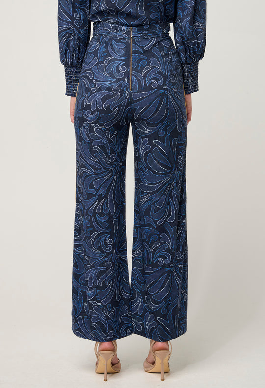 OnceWas Merida Linen Viscose Pant in Altamira