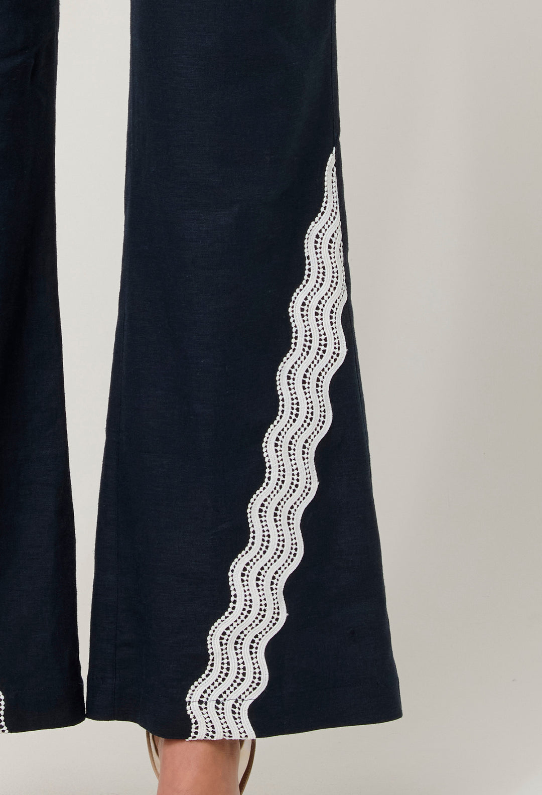 OnceWas Leandro Linen Viscose Stretch Pant in Night Sky