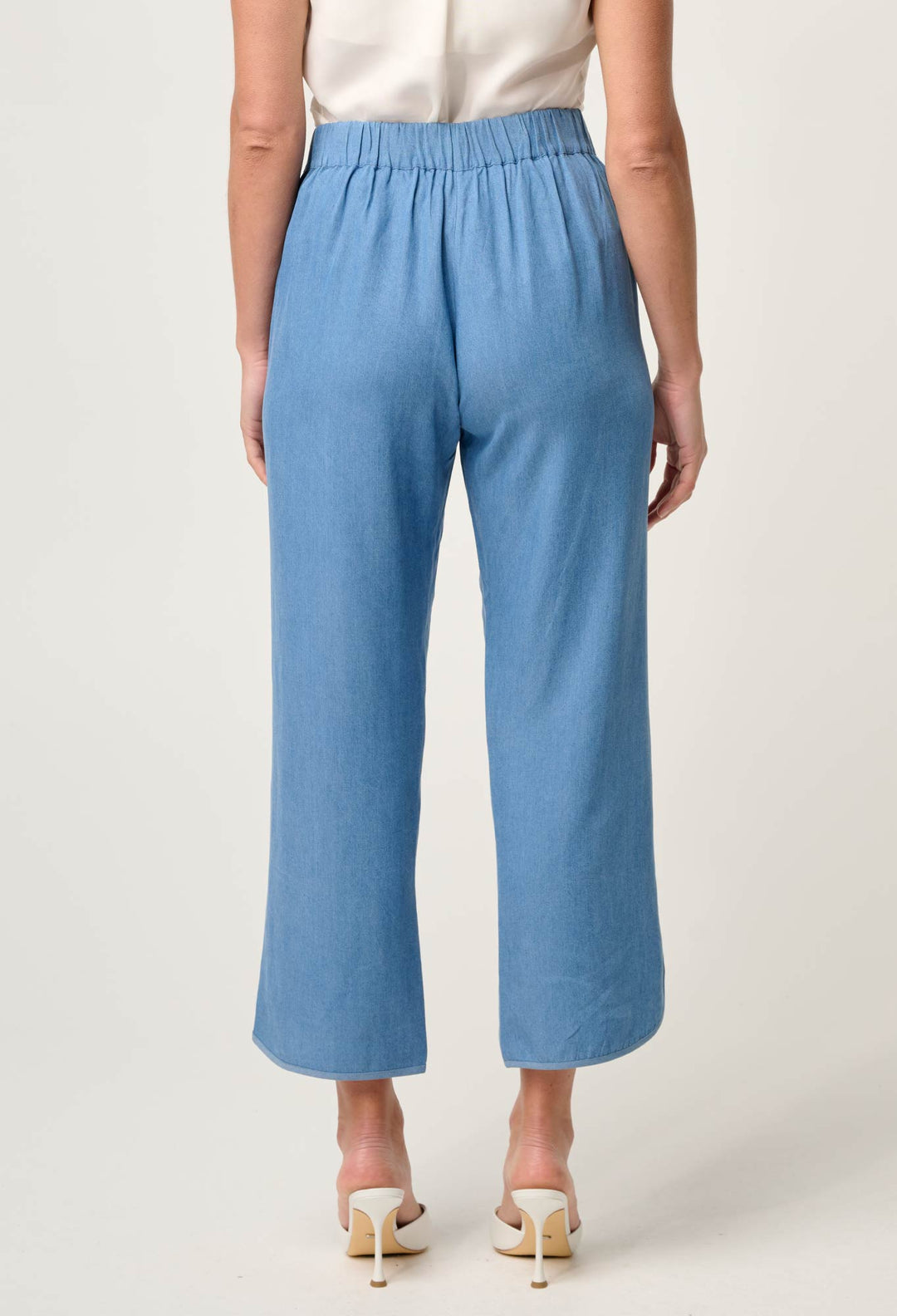 OnceWas Astra Tencel High Waist Pant in Blue Ash