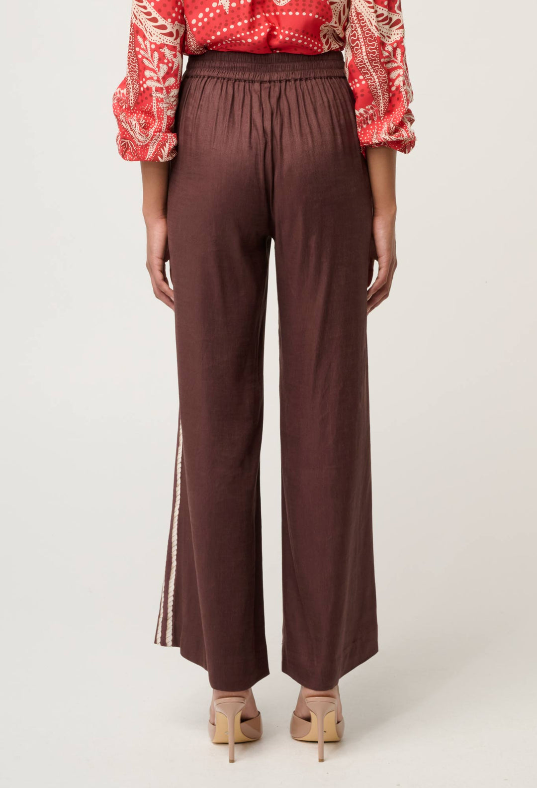 OnceWas Liora Linen Viscose Stretch Rope Pant in Rustic Twine