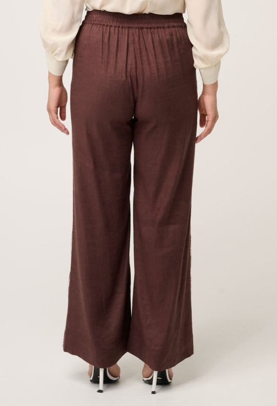 OnceWas PETITE Liora Linen Viscose Stretch Rope Pant in Rustic Twine