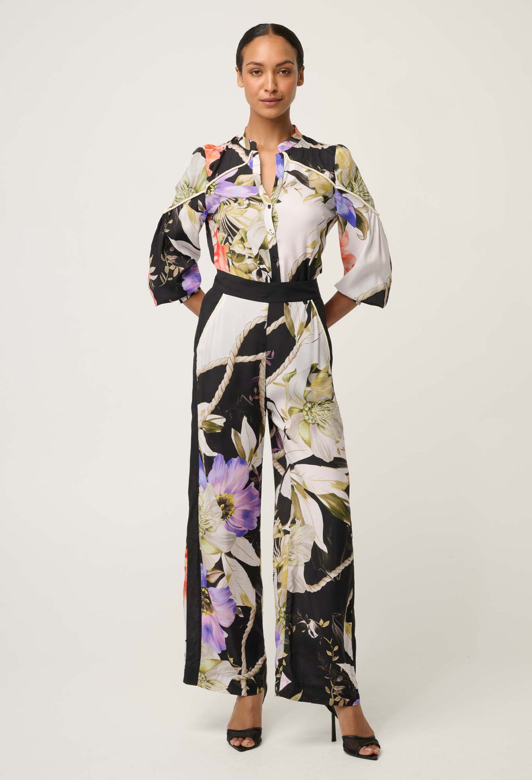 OnceWas Sorrel Wide Leg Pant in Tangled Blossom