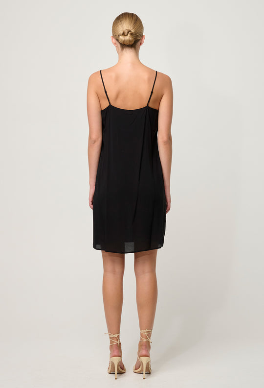 OnceWas Viscose Slip Dress in Black