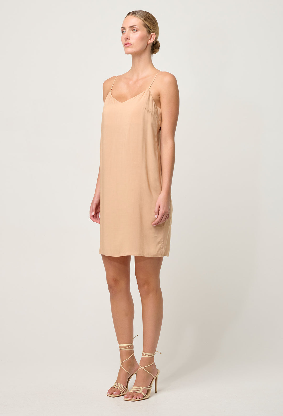 OnceWas Viscose Slip Dress in Nude