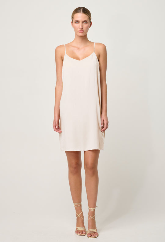 OnceWas Viscose Slip Dress in Ivory