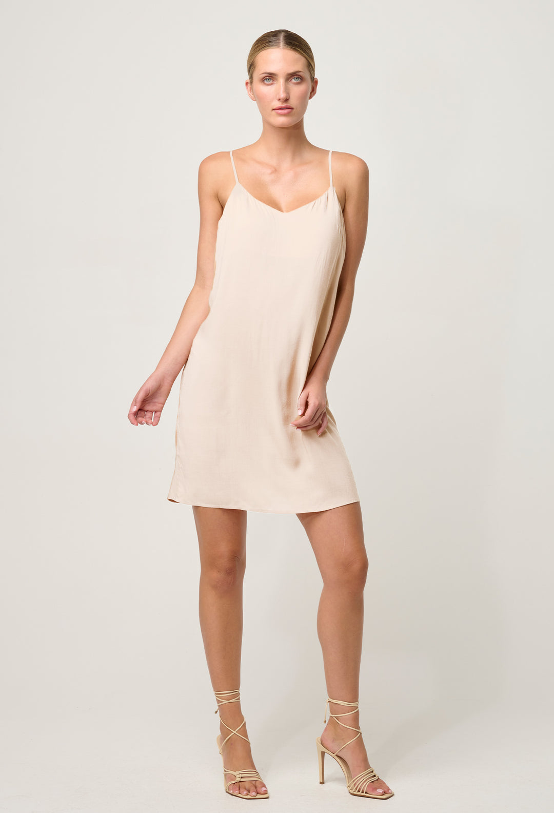 OnceWas Viscose Slip Dress in Ivory