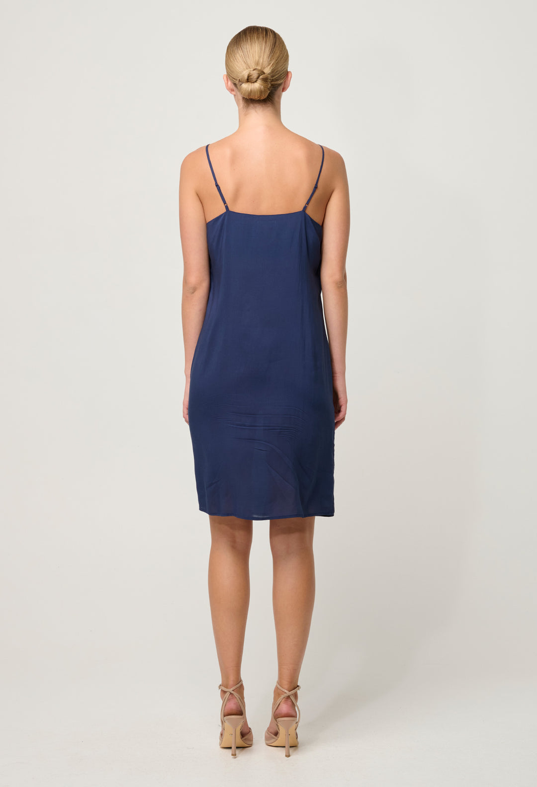 OnceWas Viscose Slip Dress in Navy