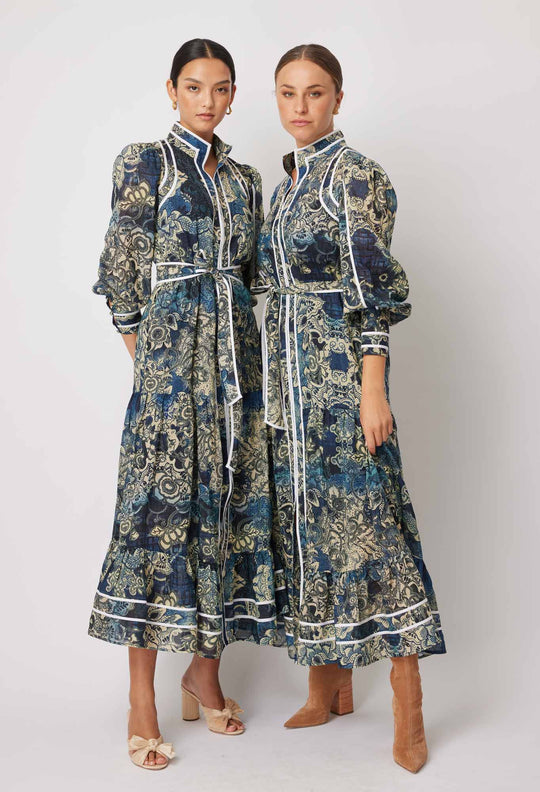 OnceWas Pantea Silk/Cotton Dress in Esfahan Print