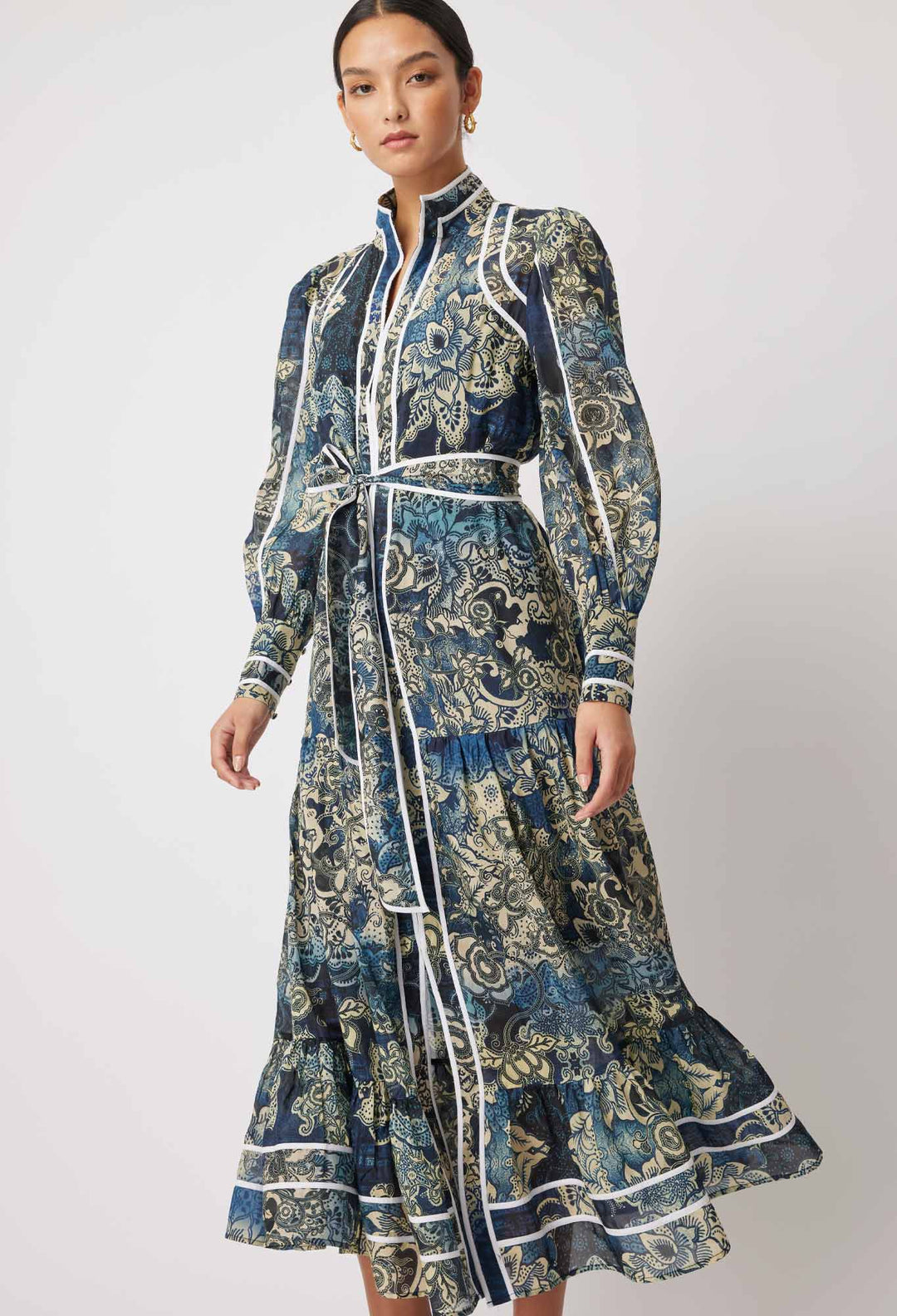 OnceWas Pantea Silk/Cotton Dress in Esfahan Print