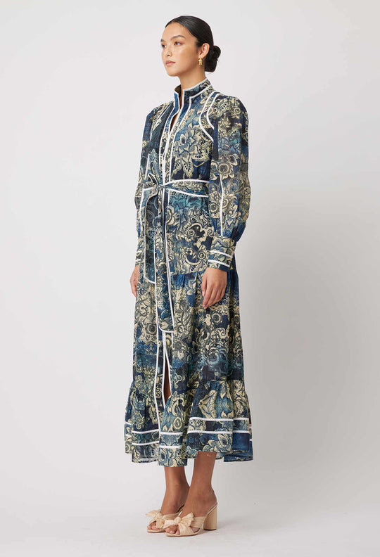 OnceWas Pantea Silk/Cotton Dress in Esfahan Print