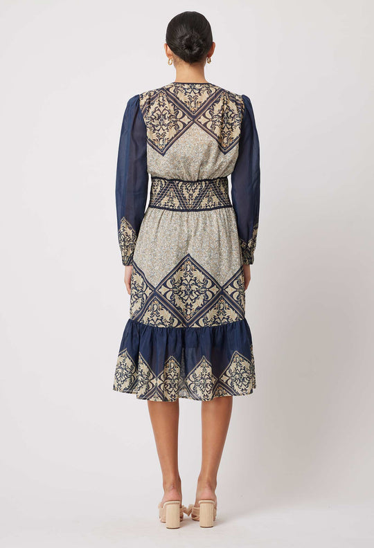 OnceWas Kasbah Silk/Cotton Dress in Nomad Mosaic