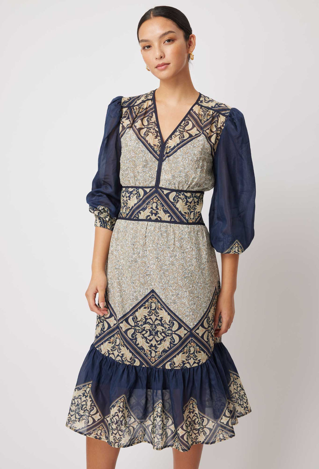 OnceWas Kasbah Silk/Cotton Dress in Nomad Mosaic