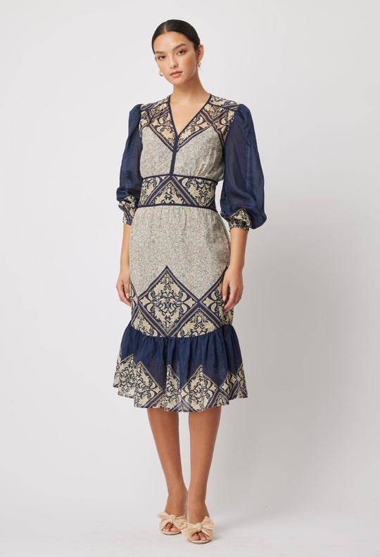 OnceWas Kasbah Silk/Cotton Dress in Nomad Mosaic