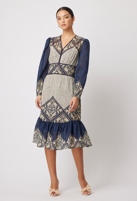 OnceWas Kasbah Silk/Cotton Dress in Nomad Mosaic