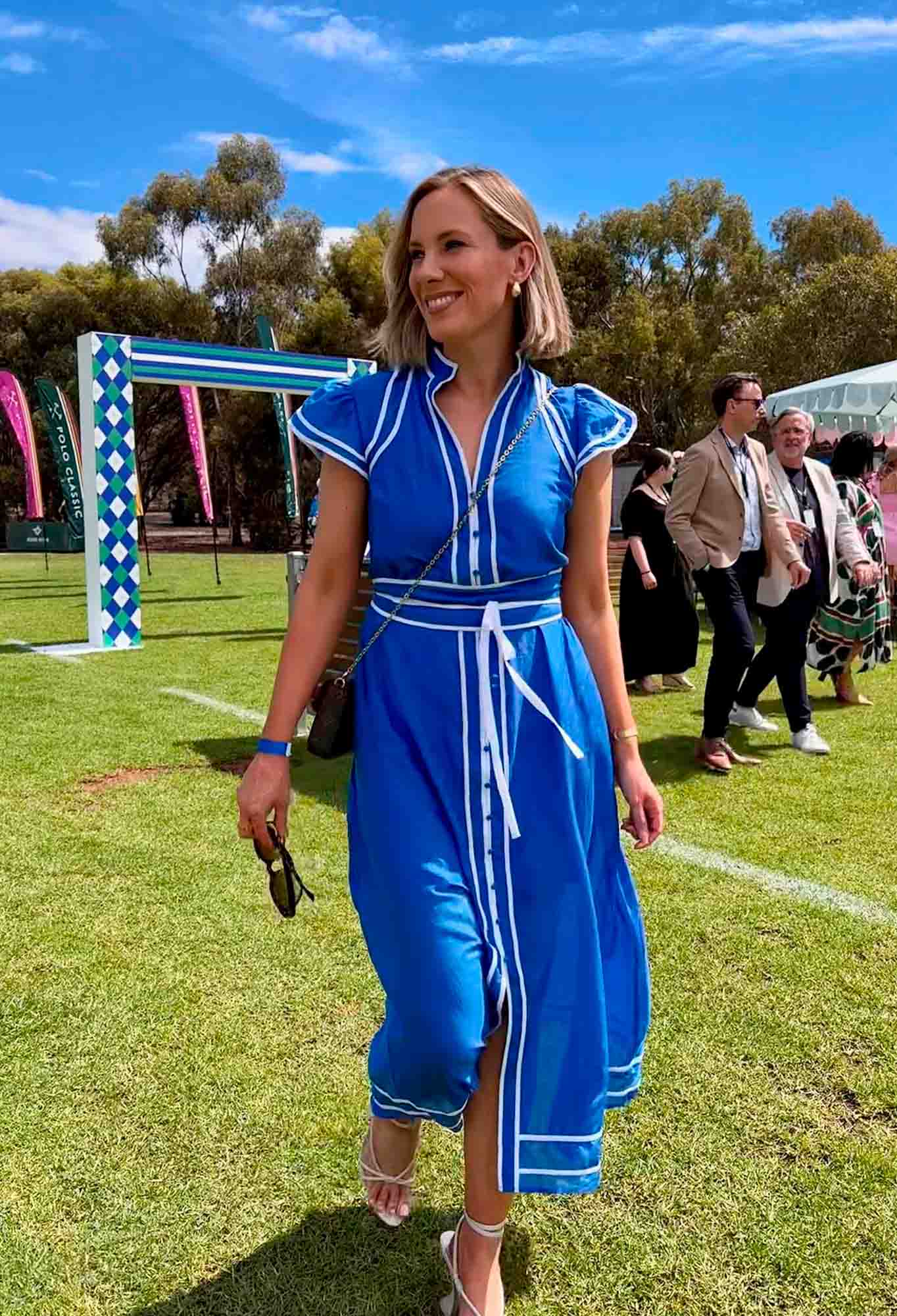 OnceWas Panama Cotton Silk Maxi Dress in Azure