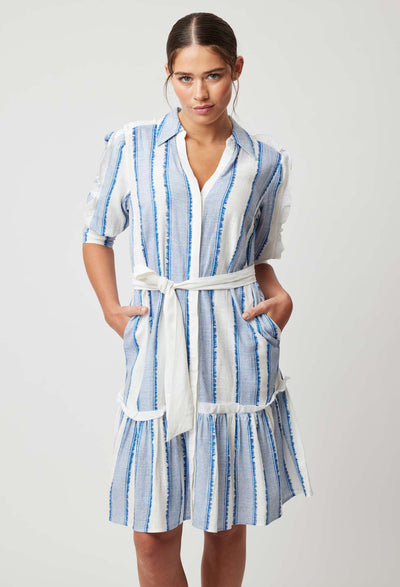 Nerano Linen Viscose Dress in Sorrento Stripe