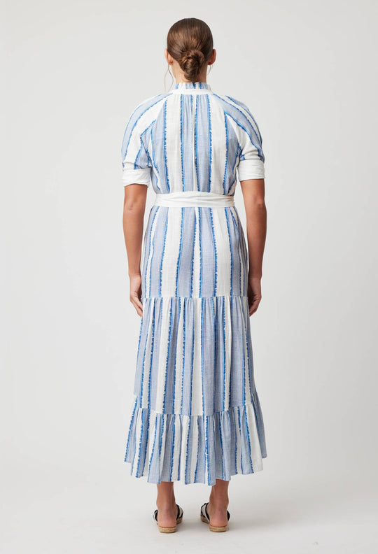 OnceWas Scala Linen Viscose Maxi Dress in Sorrento Stripe