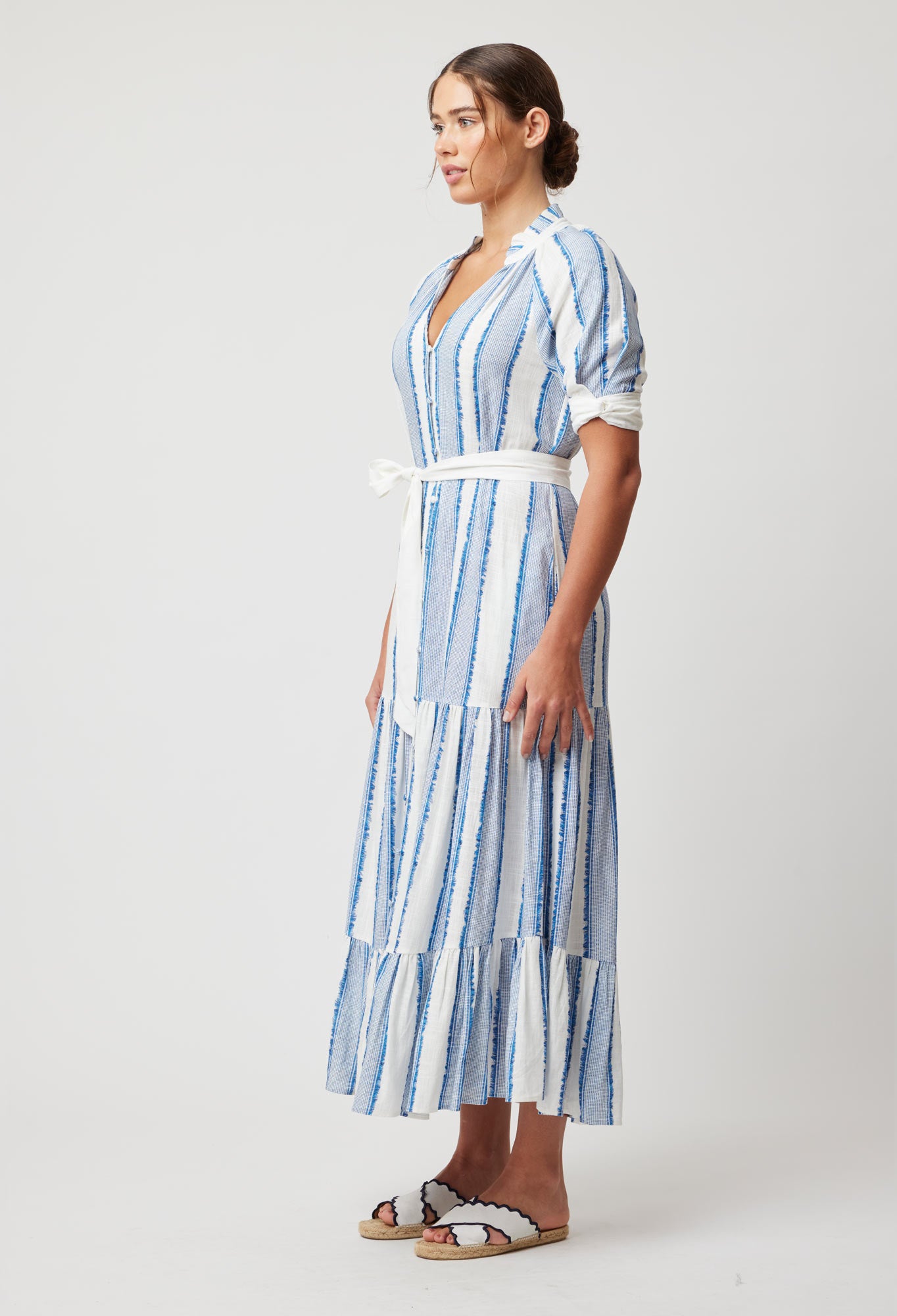 OnceWas Scala Linen Viscose Maxi Dress in Sorrento Stripe