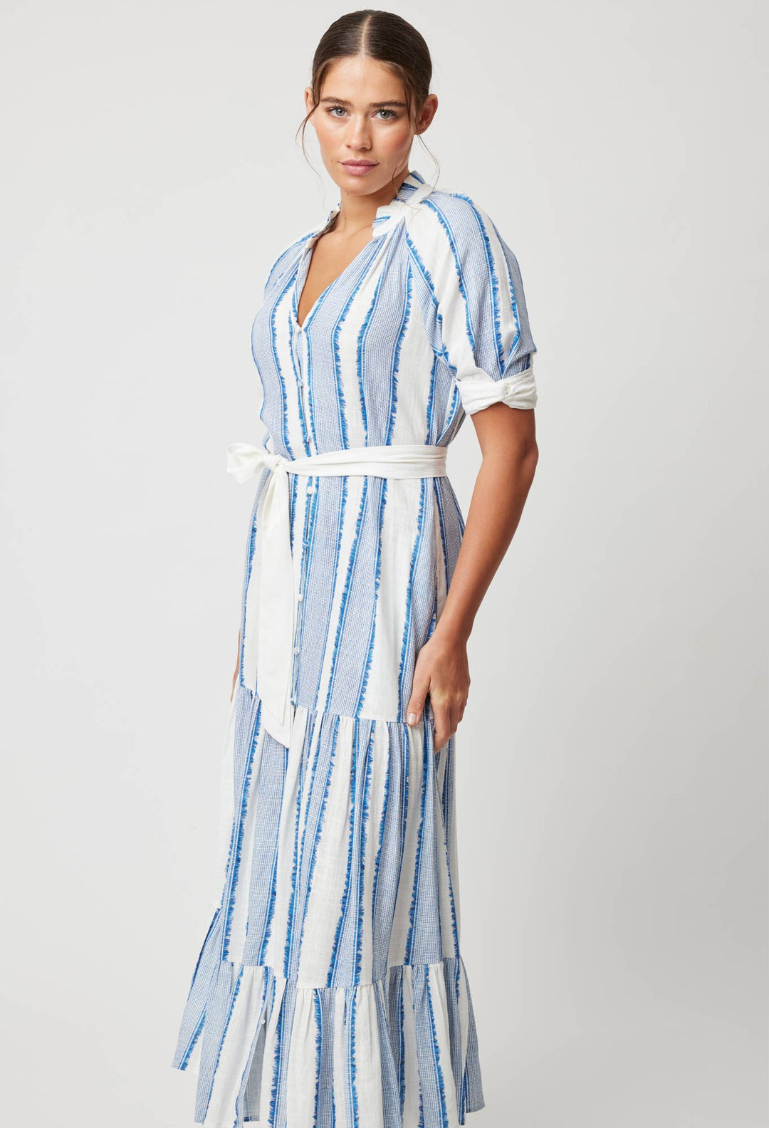 OnceWas Scala Linen Viscose Maxi Dress in Sorrento Stripe