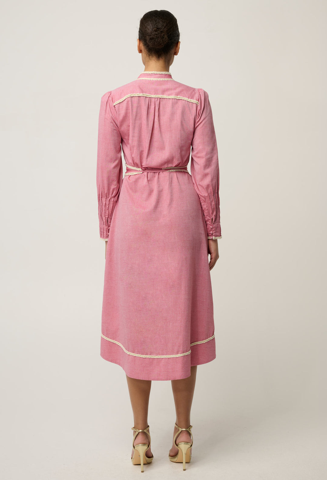 Isla Cotton Chambray Dress in Blush Chambray