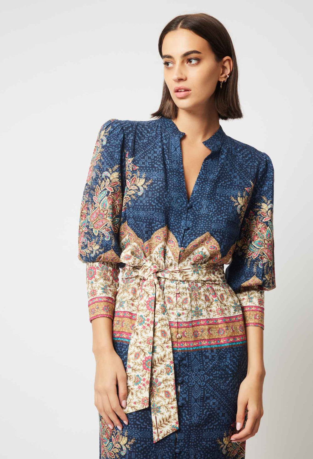 OnceWas Phoenix Linen Viscose Dress in Oriental Print