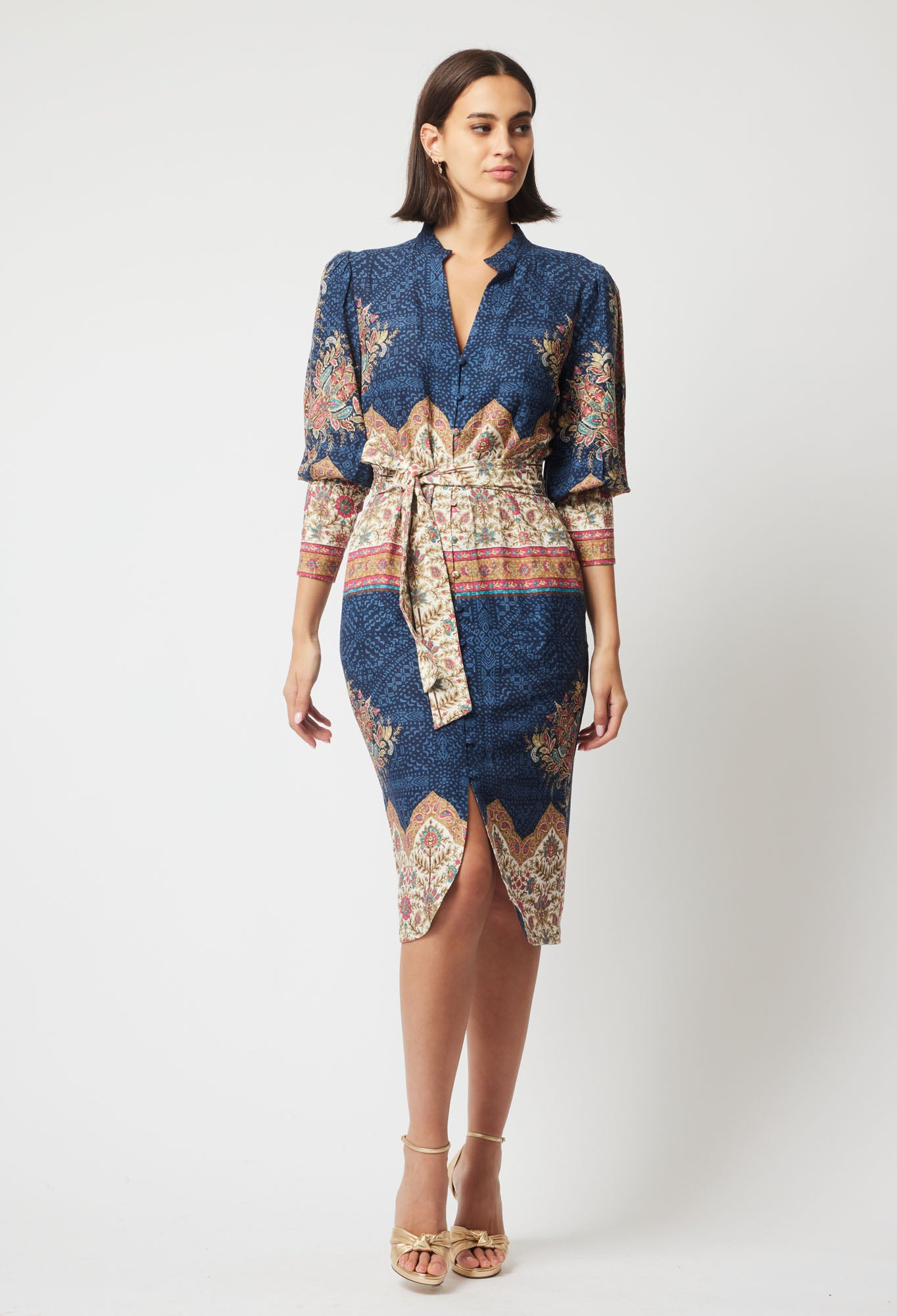 OnceWas Phoenix Linen Viscose Dress in Oriental Print