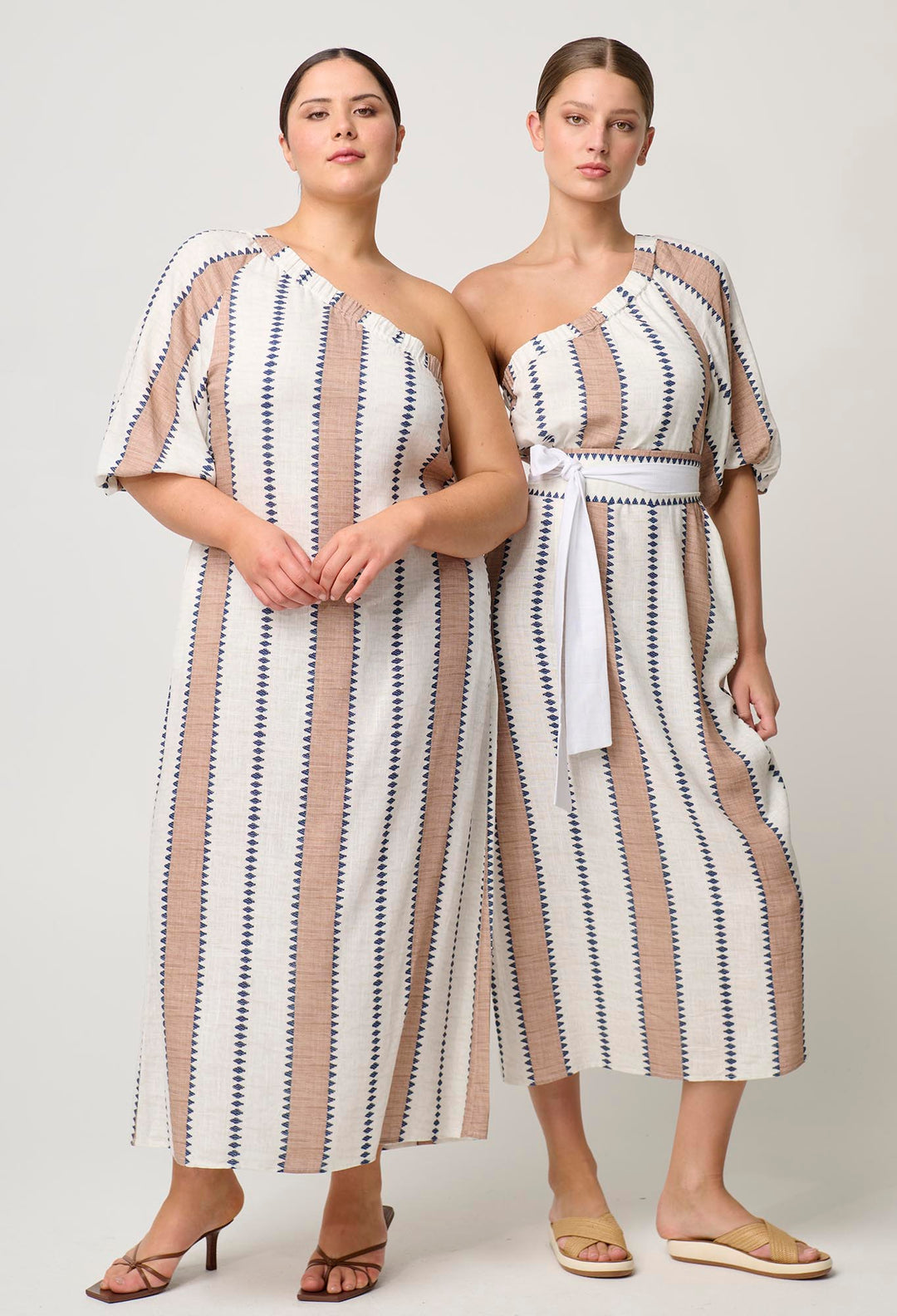 Bahia Linen Viscose Dress in Cayman Stripe