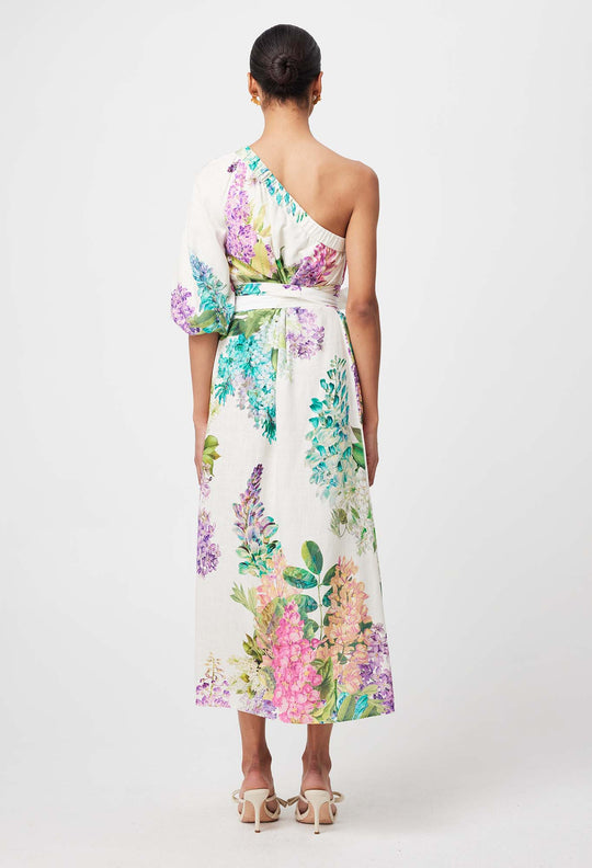 OnceWas Bahia Linen Viscose Dress in Wisteria Alba