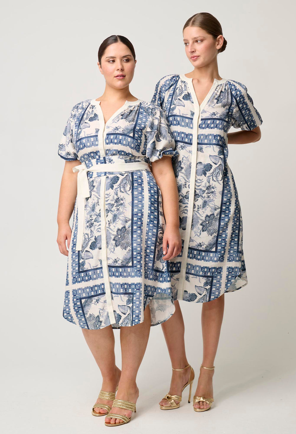 Bijou Linen Viscose Dress in Ink Flè Print