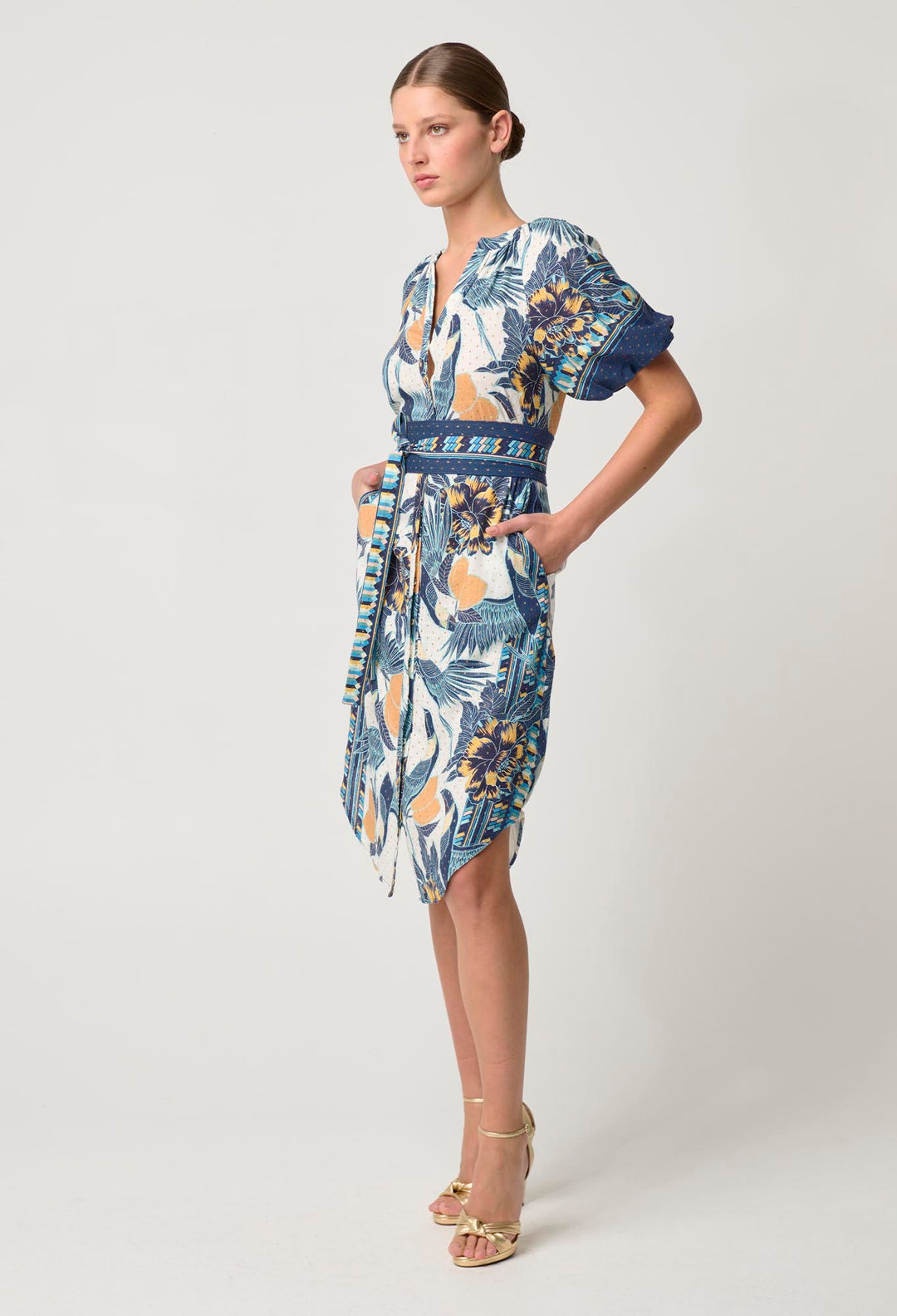 Bijou Linen Viscose Dress in Tukano Print