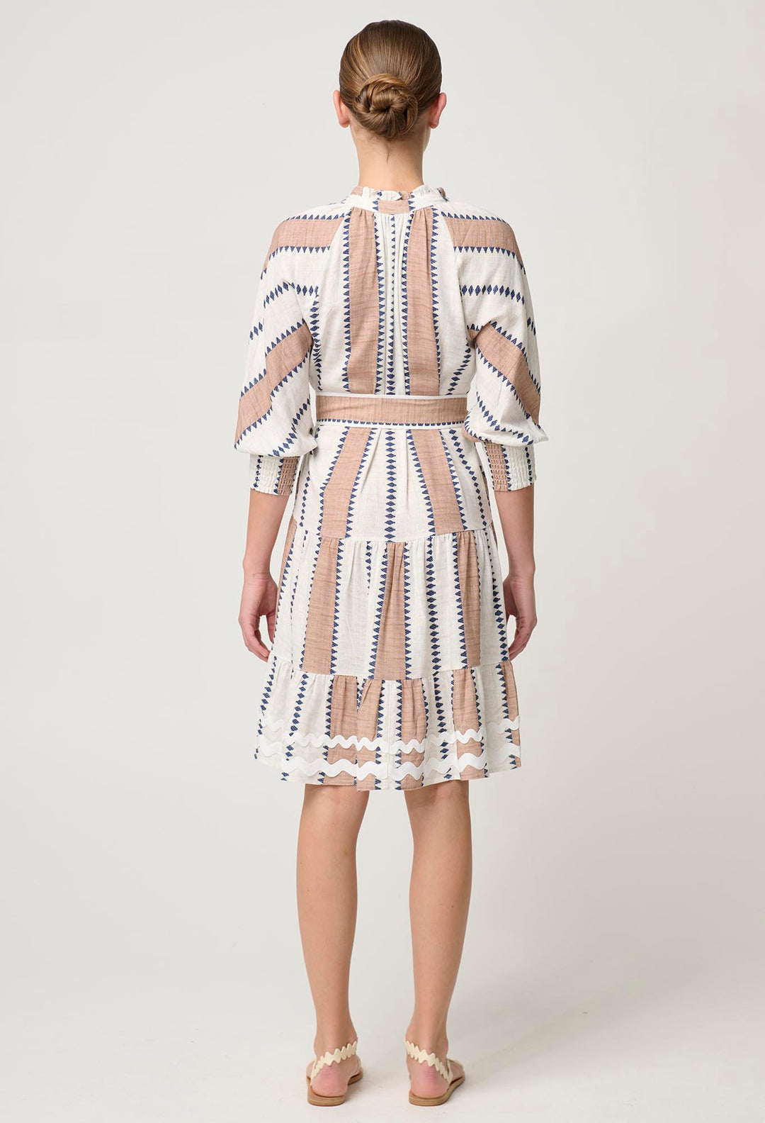 Sanibel Linen Viscose Dress in Cayman Stripe