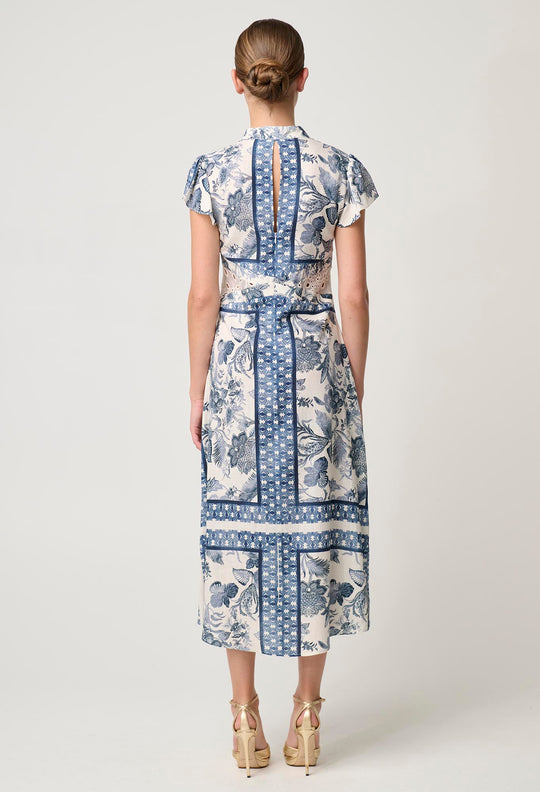 Amoya Linen Viscose Dress in Ink Flè Print