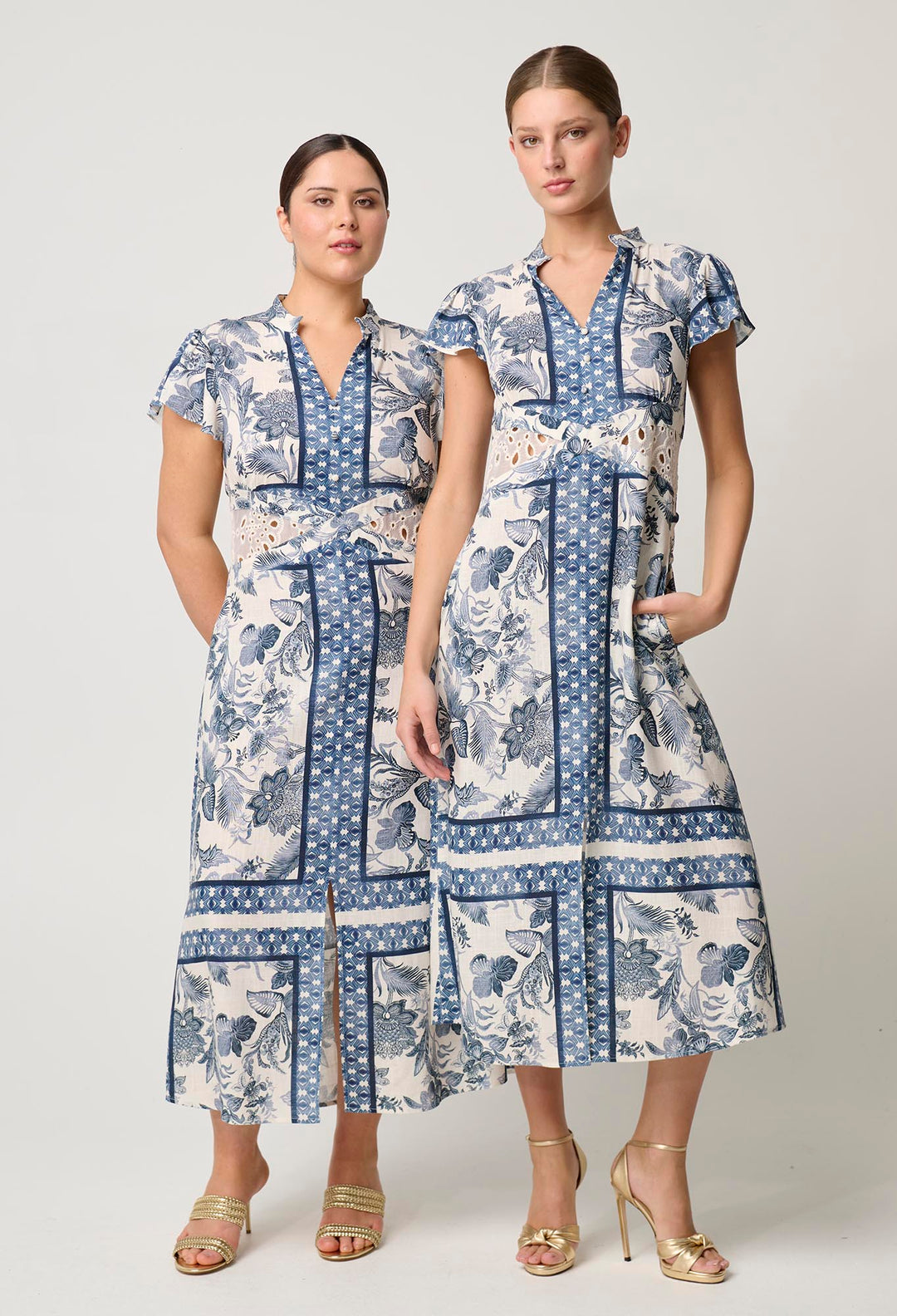 Amoya Linen Viscose Dress in Ink Flè Print