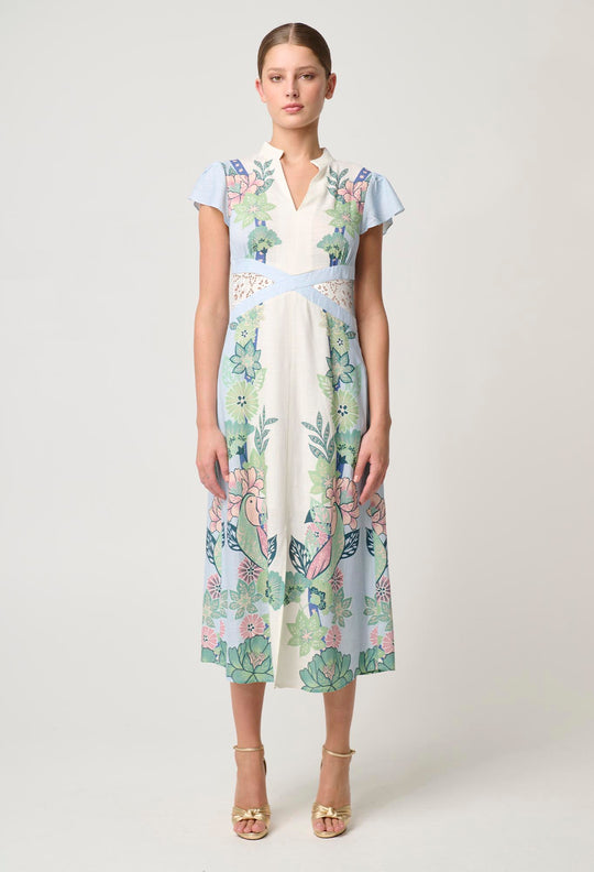 Amoya Linen Viscose Dress in Paradi Flè Print