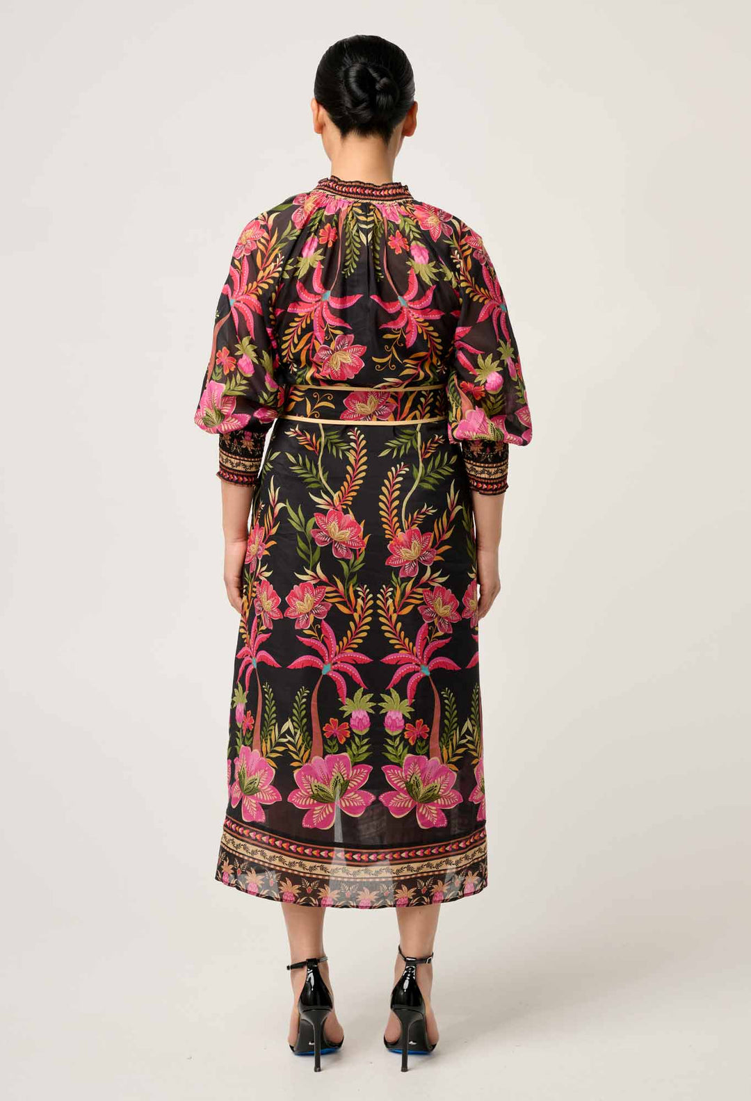 PETITE Carmen Silk Cotton Maxi Dress in Anthos Lótos