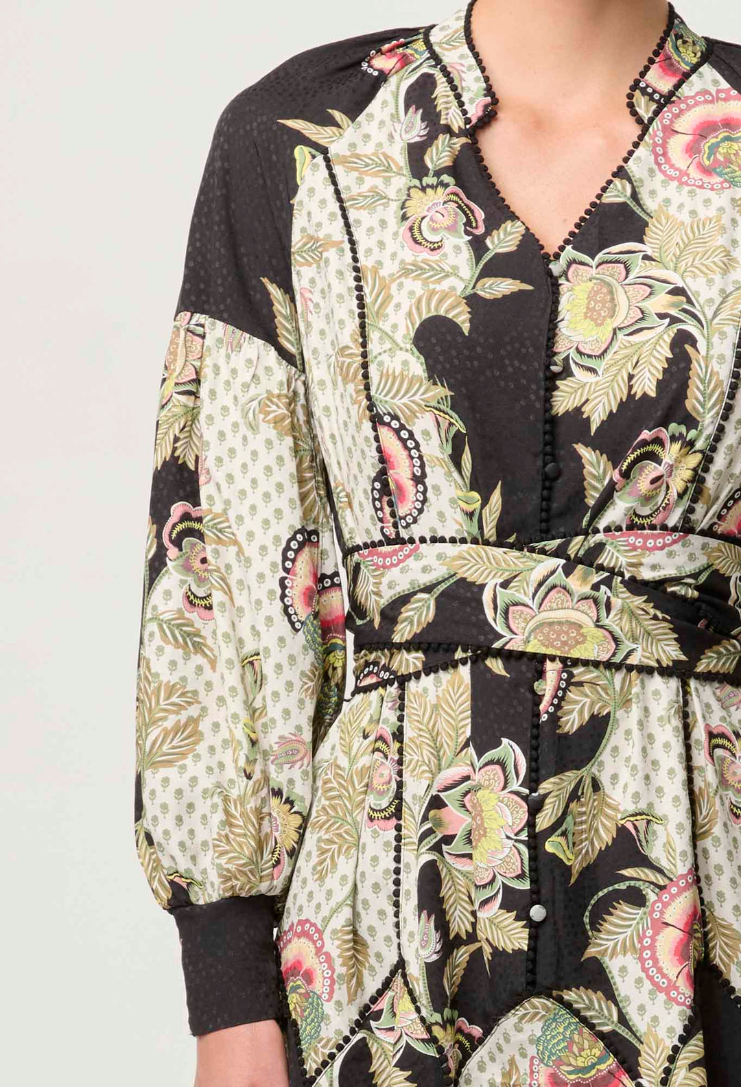 OnceWas PETITE Emersyn Linen Viscose  Dress in Mariposa Nero