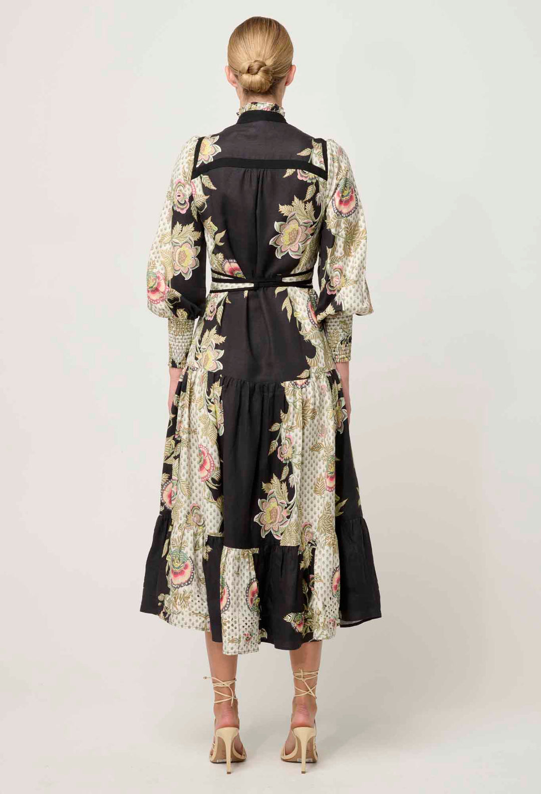 OnceWas PETITE Espada Linen Viscose Maxi Dress in Mariposa Nero