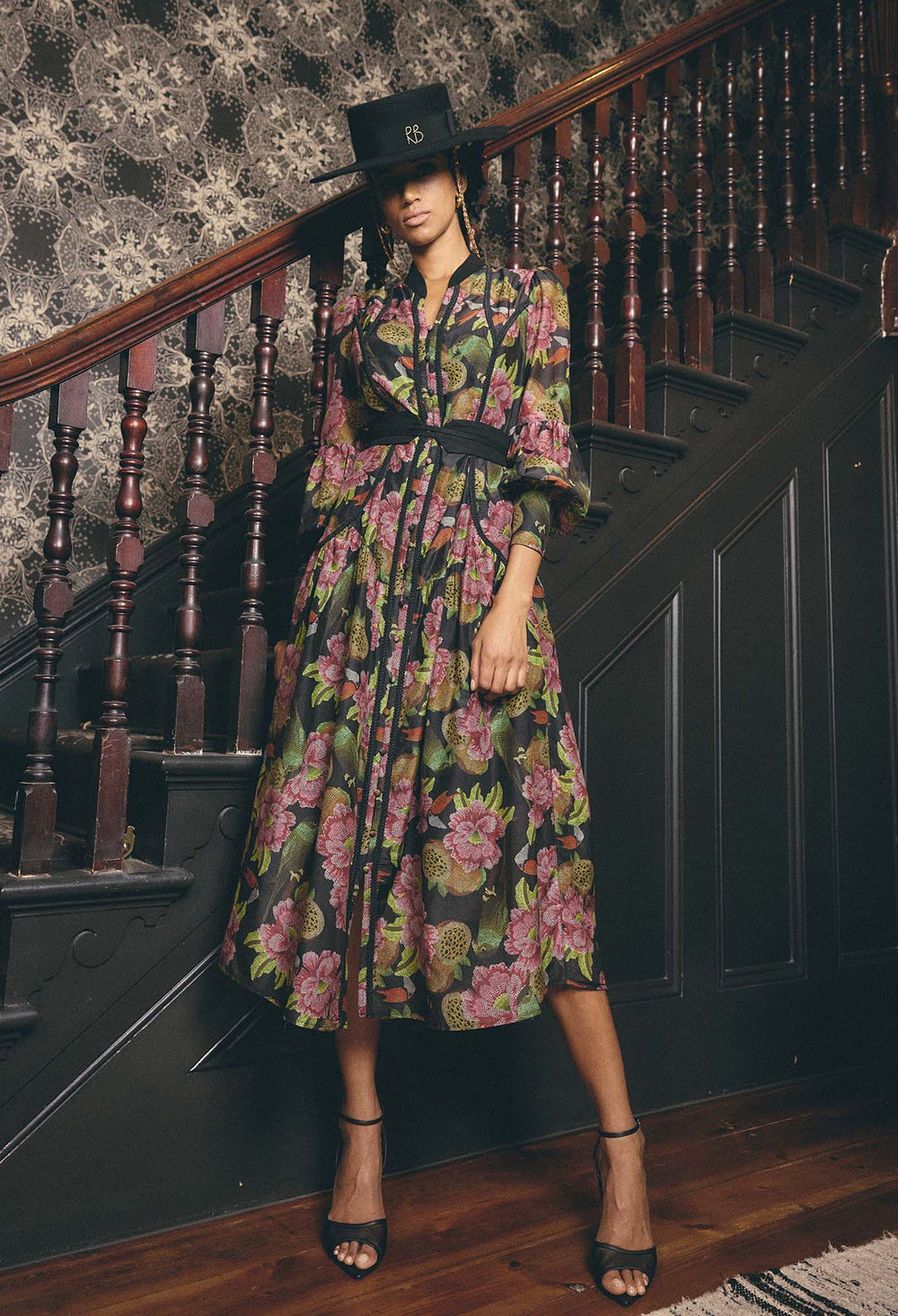 OnceWas Esmeralda Cotton Silk Dress in Winter Granadilla