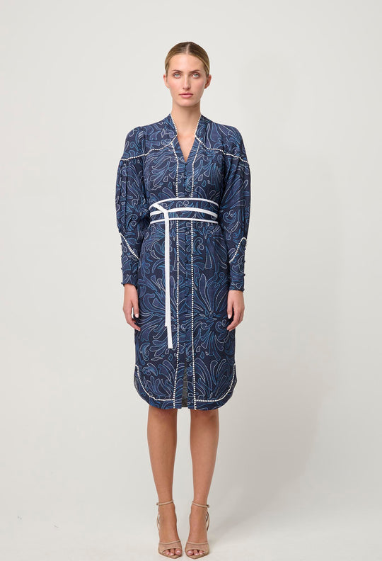OnceWas Adela Viscose Dobby Dress in Altamira