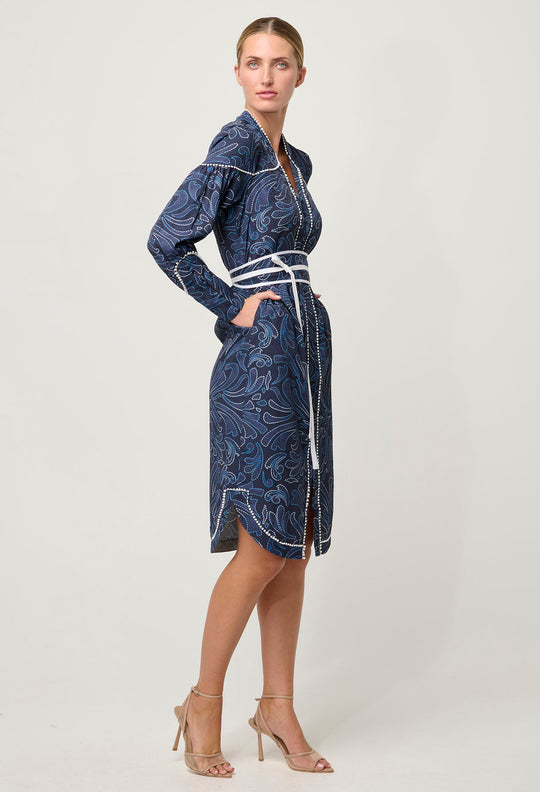 OnceWas Adela Viscose Dobby Dress in Altamira