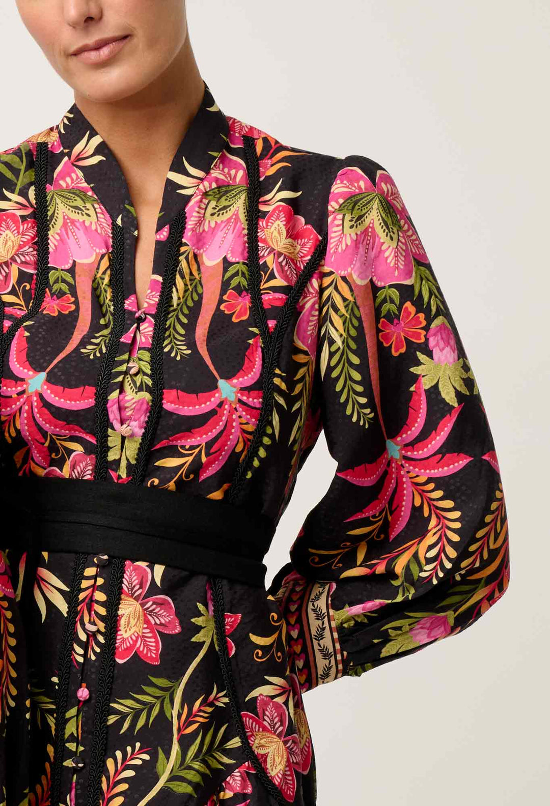 OnceWas Aurelia  Viscose Lace Dress in Anthos Lótos