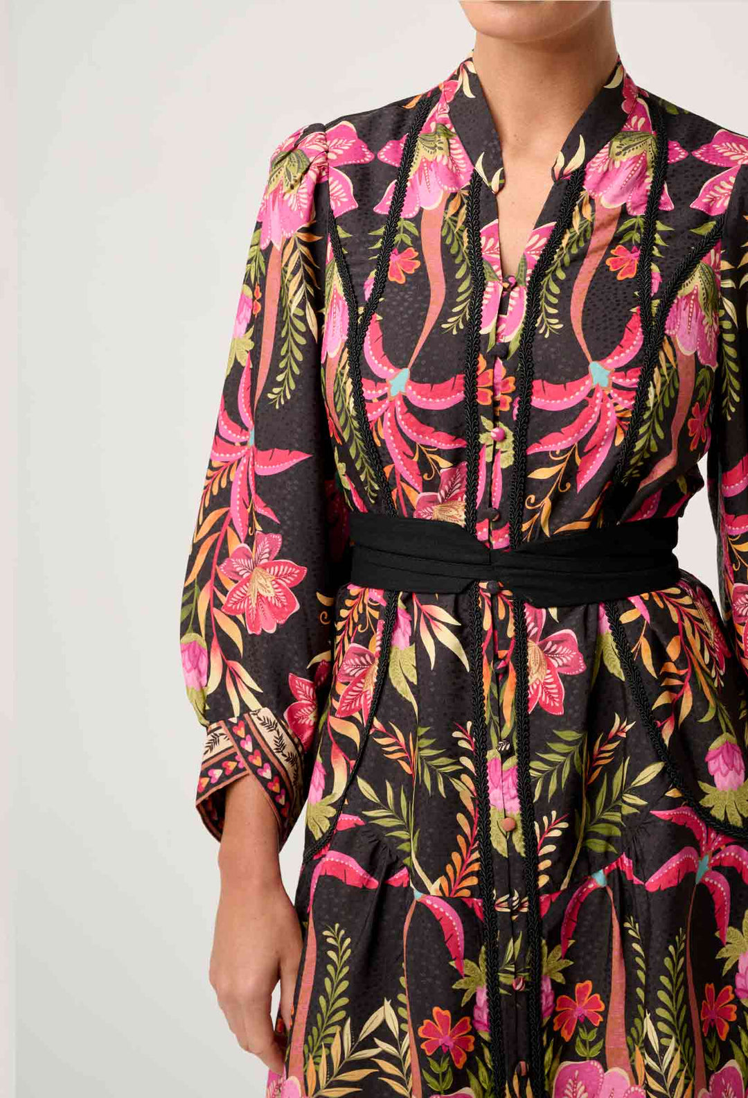 OnceWas Aurelia  Viscose Lace Dress in Anthos Lótos