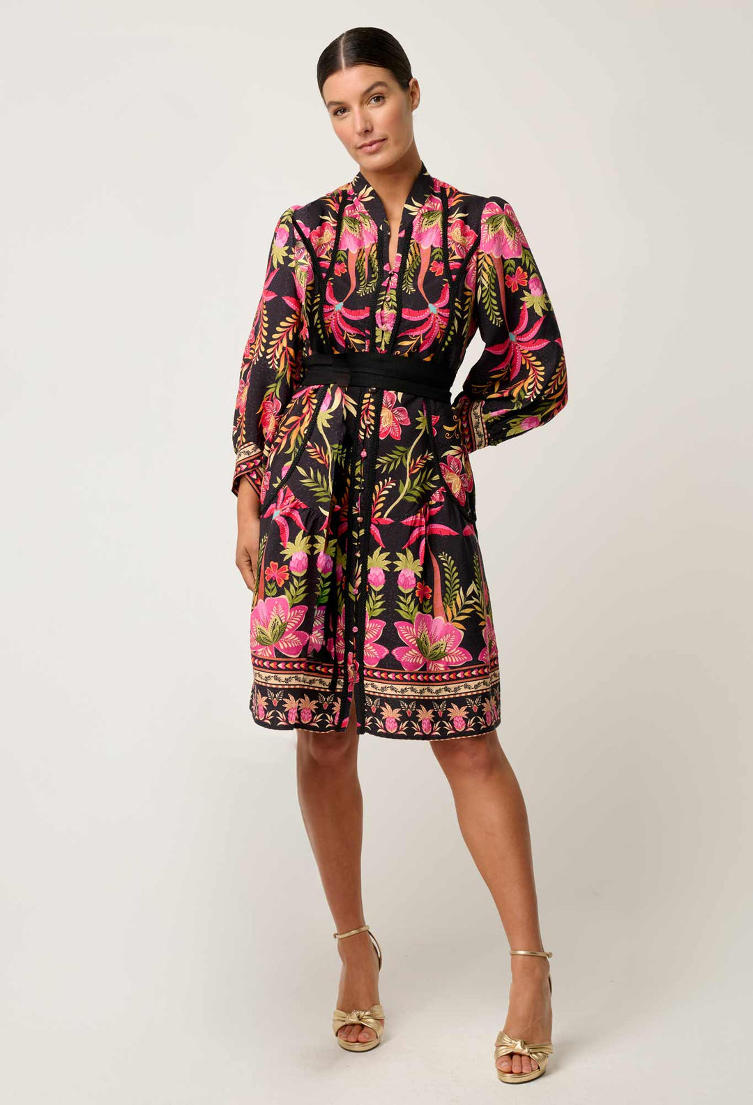 OnceWas Aurelia  Viscose Lace Dress in Anthos Lótos